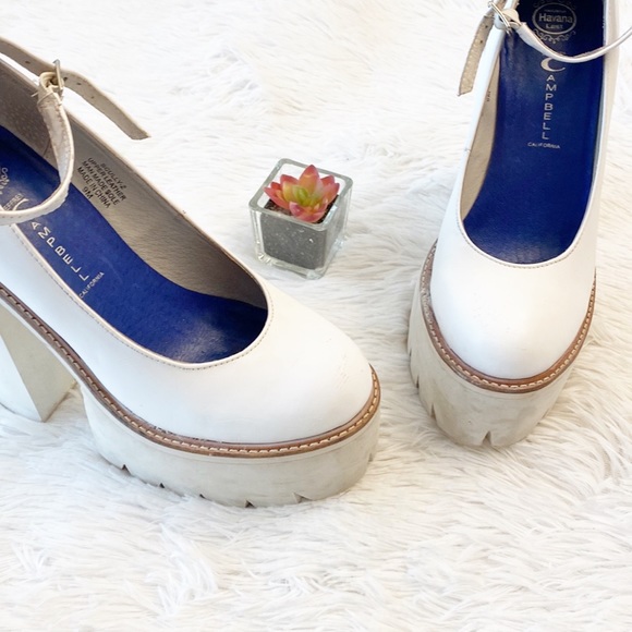 Jeffrey CAMPBELL | Scully 2 White Platform Heels Mary Jane leather women’s 9 - Picture 6 of 10